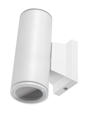 Applique extérieure ronde blanche | double douille GU10 pour deux spots | étanche IP65