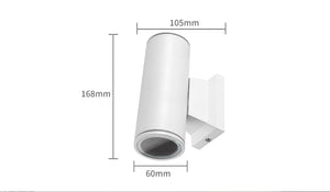 Applique extérieure ronde blanche | double douille GU10 pour deux spots | étanche IP65
