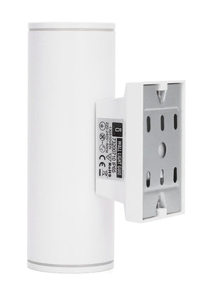 Applique extérieure ronde blanche | double douille GU10 pour deux spots | étanche IP65
