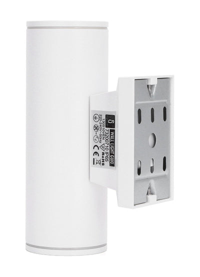 Applique extérieure ronde blanche | double douille GU10 pour deux spots | étanche IP65 - LEDPLANET.NL