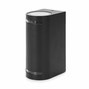 Buitenlamp rond zwart, dubbele GU10 lampvoet voor twee spots, waterdicht IP54