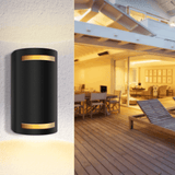Buitenlamp rond zwart | dubbele GU10 lampvoet voor twee spots | waterdicht IP54 - LEDPLANET.NL