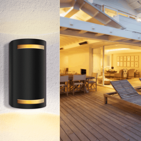 Applique extérieure ronde noire | double douille GU10 pour deux spots | étanche IP54 - LEDPLANET.NL