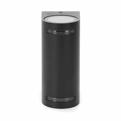 Buitenlamp rond zwart, dubbele GU10 lampvoet voor twee spots, waterdicht IP54