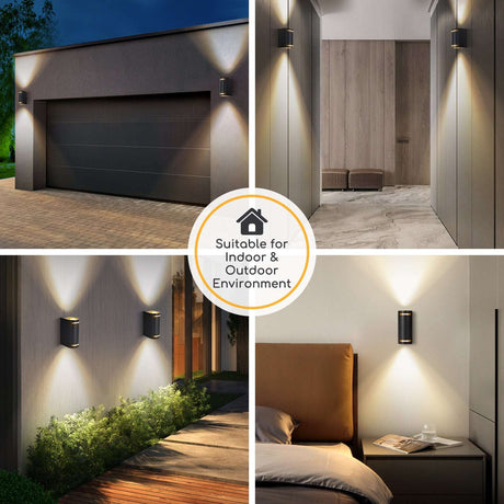 Applique extérieure ronde noire | double douille GU10 pour deux spots | étanche IP54 - LEDPLANET.NL