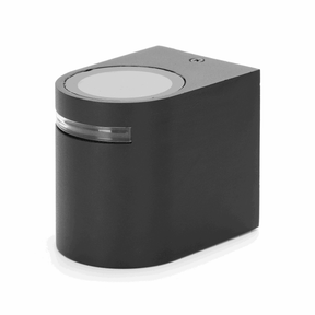 Buitenlamp rond zwart, enkele GU10 lampvoet voor één spot, waterdicht IP54