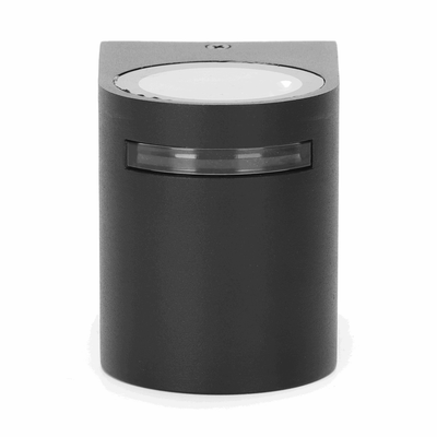 Buitenlamp rond zwart, enkele GU10 lampvoet voor één spot, waterdicht IP54