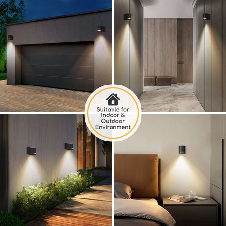 Buitenlamp rond zwart, enkele GU10 lampvoet voor één spot, waterdicht IP54