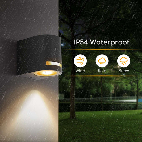 Buitenlamp rond zwart, enkele GU10 lampvoet voor één spot, waterdicht IP54