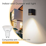 Buitenlamp rond zwart | enkele GU10 lampvoet voor één spot | waterdicht IP54 - LEDPLANET.NL
