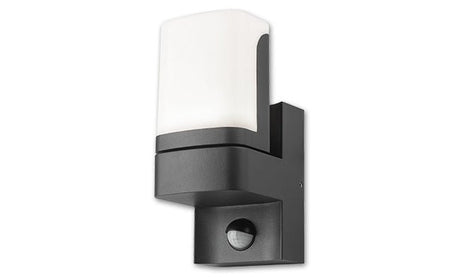 Buitenlamp Veroni zwart RAL 9011 + PIR bewegingssensor | LED 7.5W - 380 Lumen | koelwit 4000K | waterdicht IP54 - LEDPLANET.NL