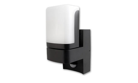 Applique extérieure Veroni noire RAL 9011 + détecteur de mouvement PIR | LED 7,5 W - 380 lumens | blanc froid 4000 K | étanche IP54 - LEDPLANET.NL
