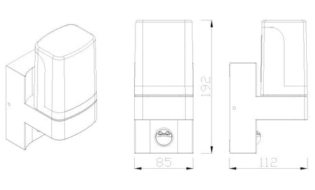 Applique extérieure Veroni noire RAL 9011 + détecteur de mouvement PIR | LED 7,5 W - 380 lumens | blanc froid 4000 K | étanche IP54 - LEDPLANET.NL