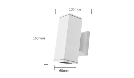 Applique extérieure carrée blanche | double douille GU10 pour deux spots | étanche IP65 - LEDPLANET.NL