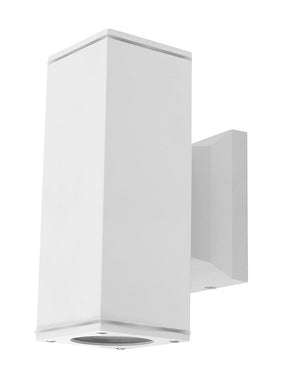 Buitenlamp vierkant wit, dubbele GU10 lampvoet voor twee spots, waterdicht IP65