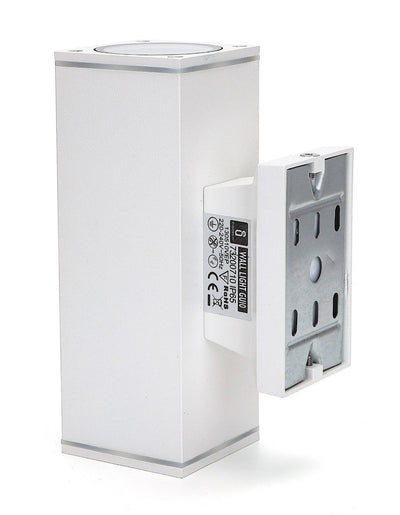Applique extérieure carrée blanche | double douille GU10 pour deux spots | étanche IP65 - LEDPLANET.NL