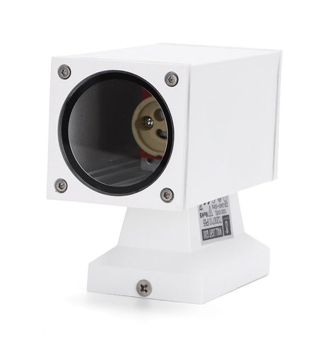 Buitenlamp vierkant wit | enkele GU10 lampvoet voor één spot | waterdicht IP65 - LEDPLANET.NL