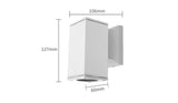 Buitenlamp vierkant wit | enkele GU10 lampvoet voor één spot | waterdicht IP65 - LEDPLANET.NL