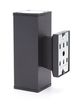 Buitenlamp vierkant zwart | dubbele GU10 lampvoet voor twee spots | waterdicht IP65 - LEDPLANET.NL