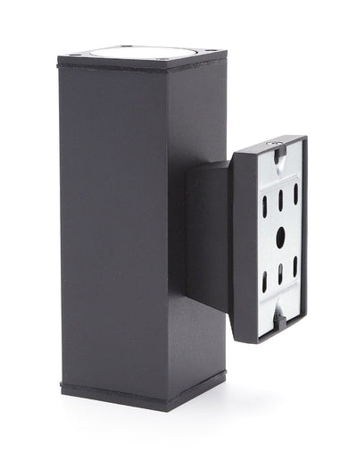 Applique extérieure carrée noire | double douille GU10 pour deux spots | étanche IP65 - LEDPLANET.NL