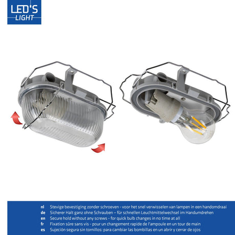 Applique murale extérieure Bulkhead IP44 – Grise – Sans ampoule – E27
