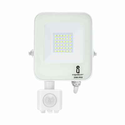 Buitenlamp met sensor, LED schijnwerper 20W vervangt 200W, koelwit 4000K
