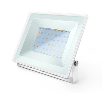 LED bouwlamp schijnwerper 50W vervangt 450W, koelwit 4000K, 120°, IP65, wit