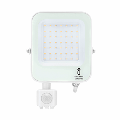 Projecteur extérieur blanc avec détecteur de mouvement infrarouge | LED 30 W~2700 lm=300 W | blanc lumière du jour 6500 K | étanche IP65 - LEDPLANET.NL
