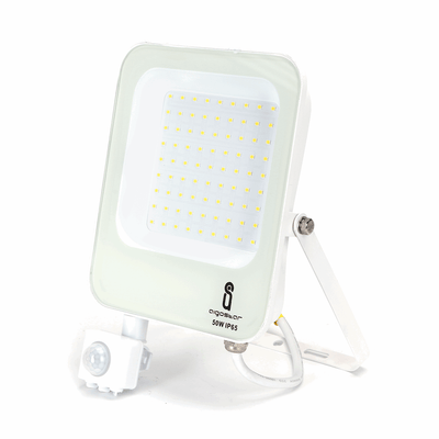 Projecteur extérieur blanc avec détecteur de mouvement infrarouge | LED 50 W~4700 lm=500 W | blanc froid 4000 K | étanche IP65 - LEDPLANET.NL