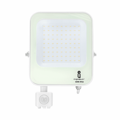Projecteur extérieur blanc avec détecteur de mouvement infrarouge | LED 50 W~4700 lm=500 W | blanc froid 4000 K | étanche IP65 - LEDPLANET.NL