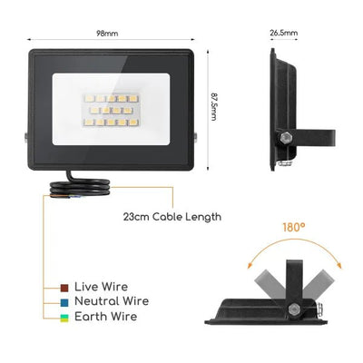 LED buitenlamp koelwit 4000K, 10W 900 lumen, IP65 waterdicht