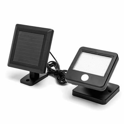Lampe extérieure noire solaire | projecteur LED 0,64 W~80 lumens | projecteur blanc lumière du jour 6500 K | IP44 - câble de 2 mètres - LEDPLANET.NL