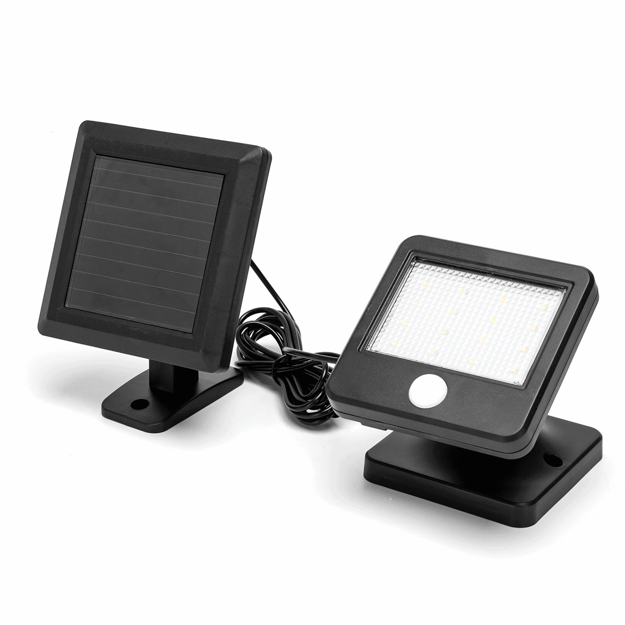 Buitenlamp zwart Solar | LED bouwlamp 0.64W~80 Lumen schijnwerper | daglichtwit 6500K | IP44 - 2 meter kabel - LEDPLANET.NL