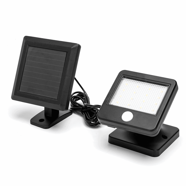 Buitenlamp zwart Solar | LED bouwlamp 0.64W~80 Lumen schijnwerper | daglichtwit 6500K | IP44 - 2 meter kabel - LEDPLANET.NL