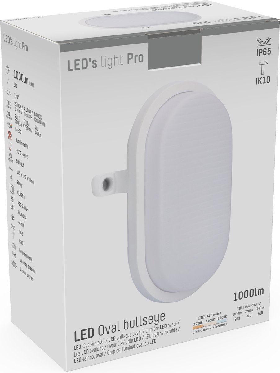 LED Wandarmatuur 900 lumen - 9W - Koelwit 4000K - IP65 - IK10 - Bull Eye - 230V