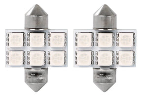C5W LED festoon 31mm, SV8.5, blauw, 0.68W, 12V, 2 stuks