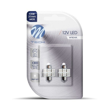 C5W autolamp 2 stuks 31mm blauw | LED festoon SV8.5 0.68W - 12V DC - LEDPLANET.NL