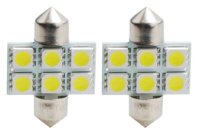 Ampoule automobile C5W 2 pièces 31 mm blanche | LED festoon SV8.5 1,44 W - 12 V CC - LEDPLANET.NL