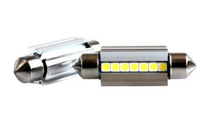 C5W LED festoon 39mm CAN-BUS, daglichtwit 6000K, 7-SMD heatsink, 2.3W, 12V, 2 stuks