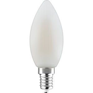 Lampe bougie à filament LED 470 lumens - 4.5W - Blanc chaud 2700K - E14 - Verre dépoli