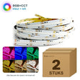 Doos met 2 rollen COB LED strip RGB+CCT 24V, alle kleuren en warm tot koel wit