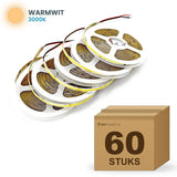 Doos met 60 rollen COB LED strip 24V warmwit 3000k