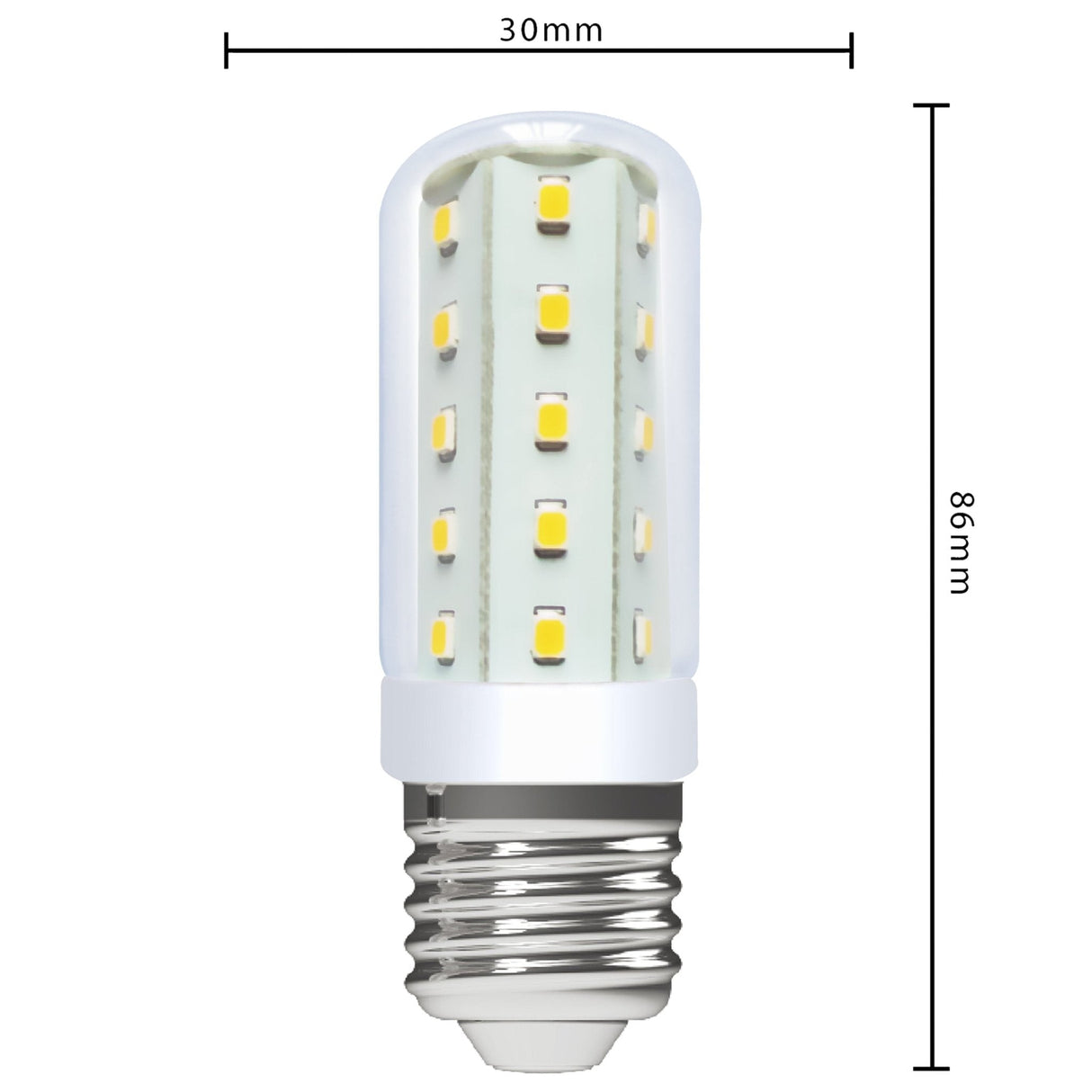 LED Lamp 400 lumen - 4W - Warmwit 2700K - E27 - T30 Buis - CRI 97 - Vervangt 35W Gloeilamp - Helder Glas
