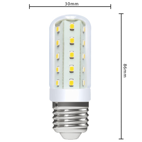 Ampoule LED 400 lumens - 4W - Blanc chaud 2700K - E27 - Tube T30 - IRC 97 - Remplace une ampoule à incandescence de 35W - Verre transparent