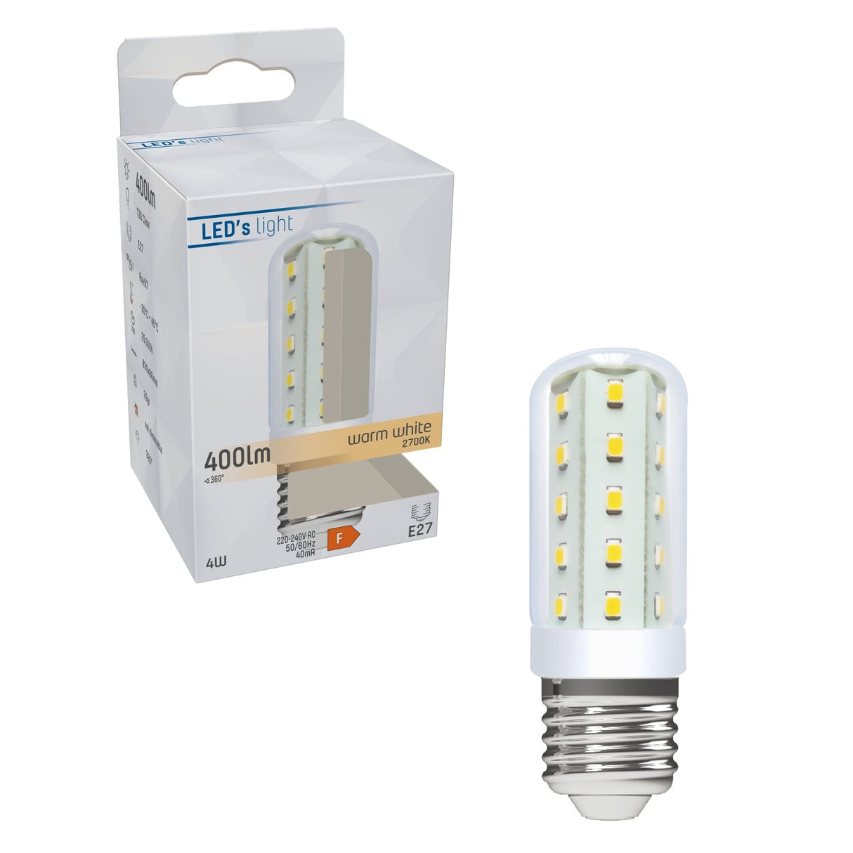 LED Lamp 400 lumen - 4W - Warmwit 2700K - E27 - T30 Buis - CRI 97 - Vervangt 35W Gloeilamp - Helder Glas