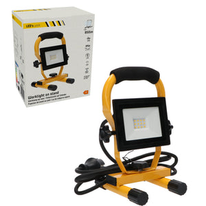 Lampe de travail LED, 850 lumens - 10 W - blanc froid 4000 K - IP54, résistante aux projections d'eau - pliable - câble de 1,5 m