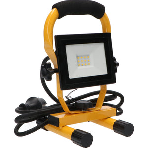 Lampe de travail LED, 850 lumens - 10 W - blanc froid 4000 K - IP54, résistante aux projections d'eau - pliable - câble de 1,5 m