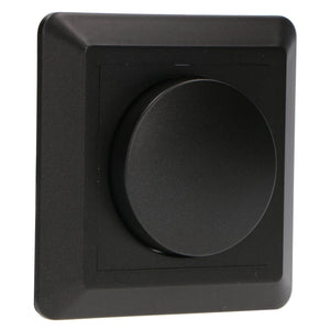 Bouton variateur complet LED's Light avec cadre - Noir - Compatible avec les cadres GIRA, JUNG et Busch-Jaeger