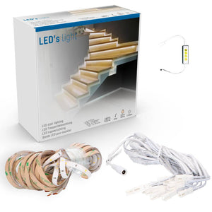 Kit d’éclairage LED pour escalier 1700 lumens - 15 marches - 80cm - Blanc chaud 2700K - Variable - 15 pièces