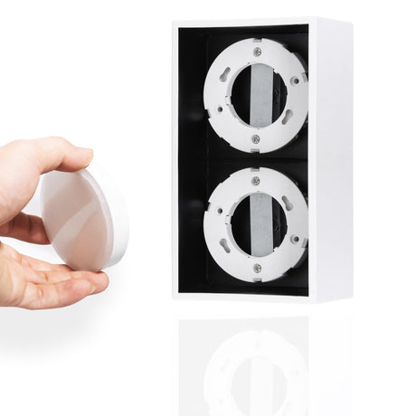 Plafonnier LED Cube LED’s Light – 2 points lumineux – Lumière orientable – Acier – 20 x 8 cm – Blanc
